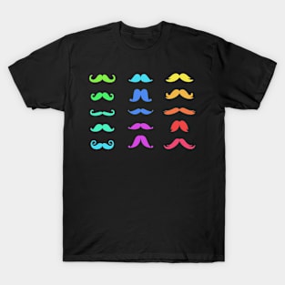 Colorful Mustache S For Moustache T-Shirt